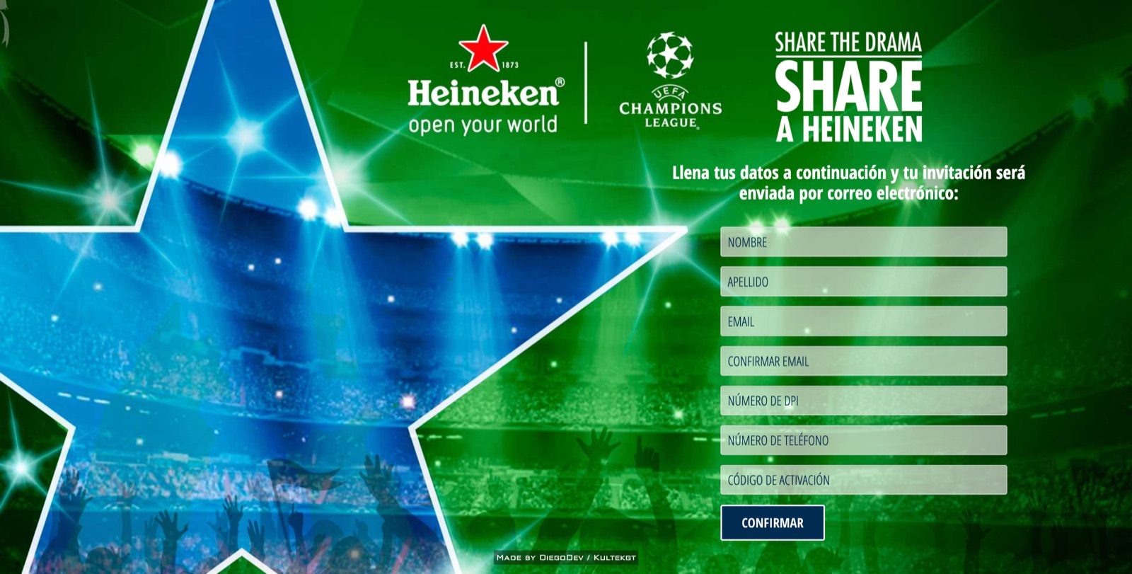 Heineken × Champions — hero shot